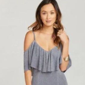 Show Me Your Mumu Renee Ruffle Maxi Dress NWT Small Dancing Queen Shine Smoke